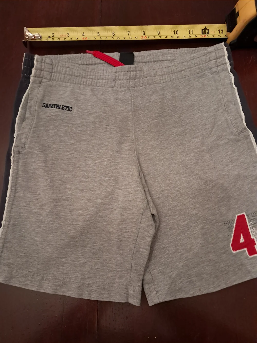 GAP Athletic Gray Heather Sweat Shorts with Red Accent